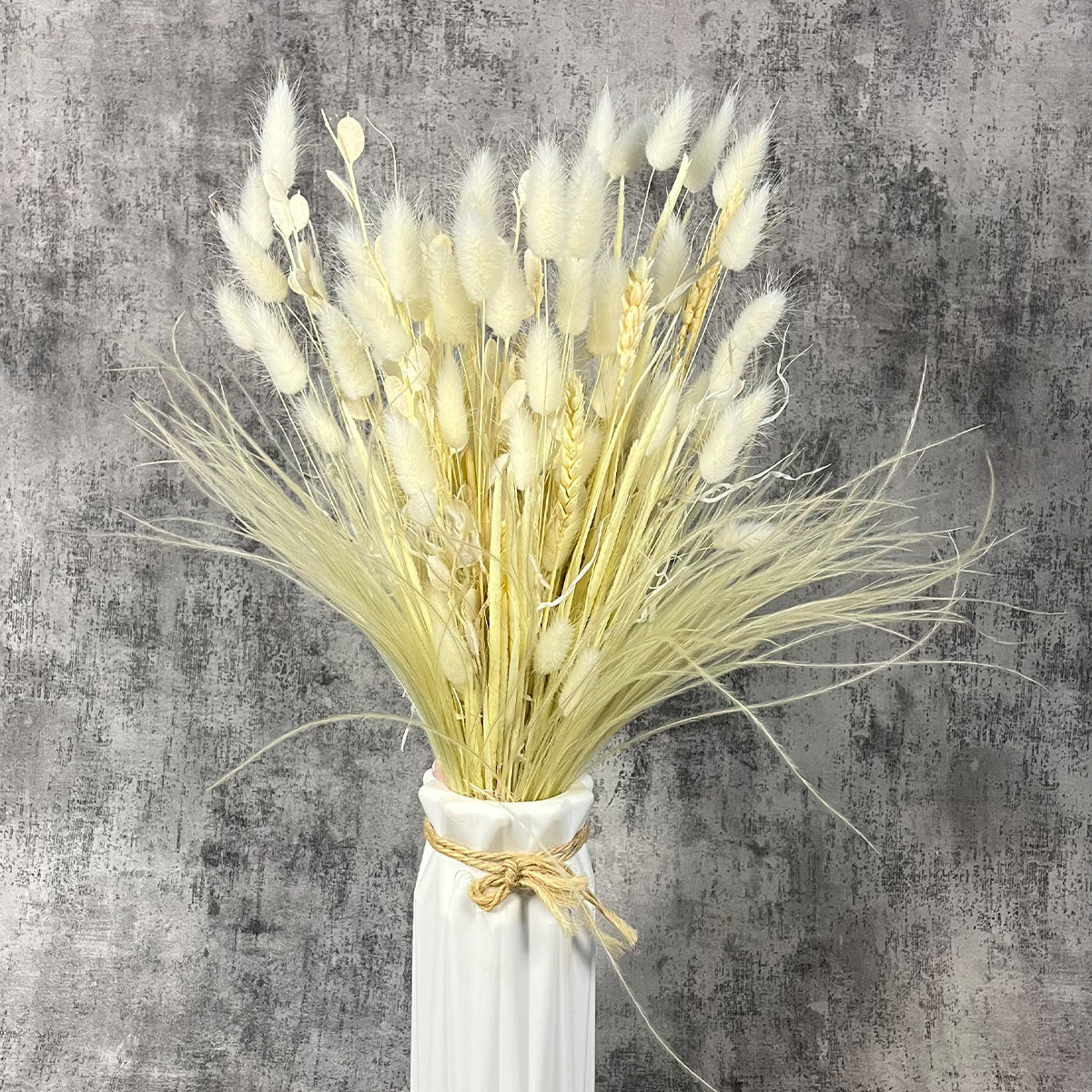 Pure Soft Krem Renkli Karışık Kuru Çiçek Aranjmanı